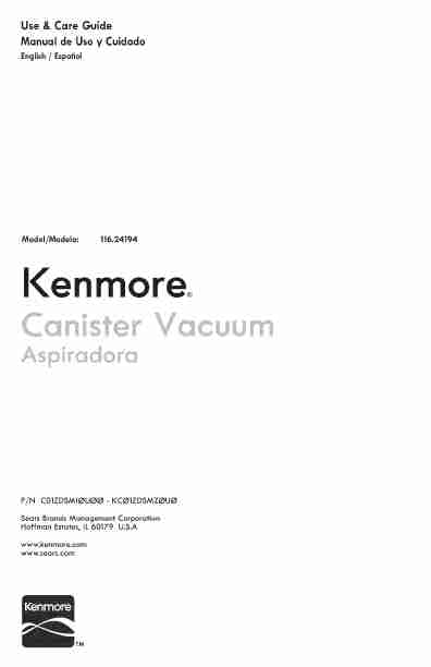 Kenmore Vacuum Cleaner 116_24194-page_pdf